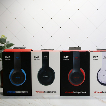 P47 Cască de gaming pliabilă, wireless, cu Bluetooth 5.0, sunet stereo, control vocal