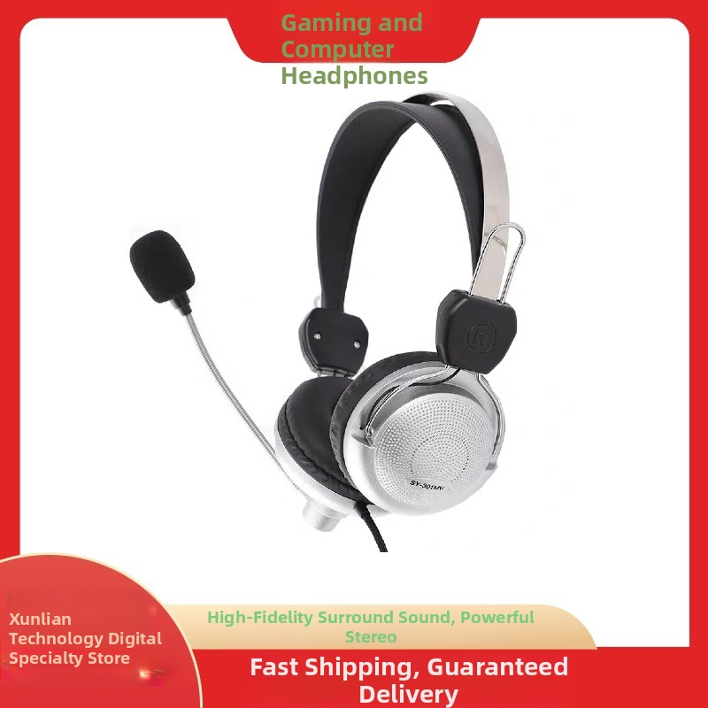 Káblový počítačový headset SY-301 | 3,5 mm konektor | 1,6 m kábel | mikrofón