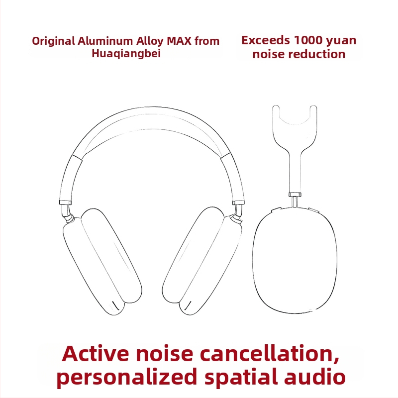 Bezdrôtové Bluetooth slúchadlá cez uši s aktívnym potlačením šumu, Bluetooth 5.3, dosah 25 m, výdrž batérie nad 8 hodín, Luoda čip