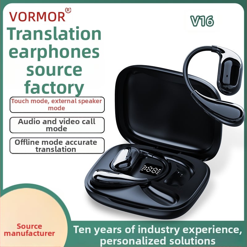 V16 Tõlkekõrvaklapid Bluetooth 4.0, USB 3.0, 200 mAh, ühilduvad iOSi ja Androidiga
