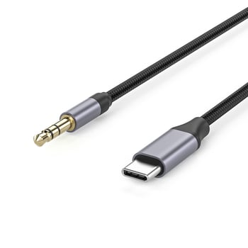 Cablu USB-C la 3,5 mm pentru telefon mobil, conectori aurii, miez din sârmă emailată, înveliș din TPE împletit cu nylon, ROHS