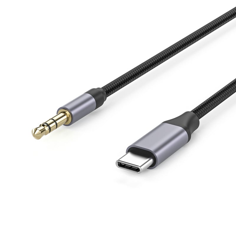 Cablu USB-C la 3,5 mm pentru telefon mobil, conectori aurii, miez din sârmă emailată, înveliș din TPE împletit cu nylon, ROHS