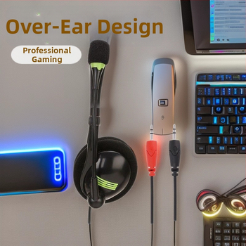 Over-ear slúchadlá na hry, káblové, 3,5 mm, mikrofón, 20–20000 Hz, dĺžka kábla 1,6 m