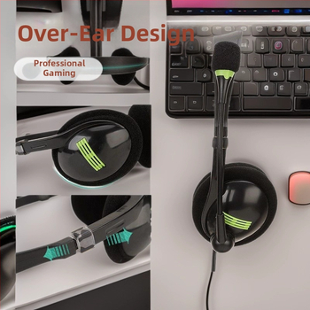 Over-ear slúchadlá na hry, káblové, 3,5 mm, mikrofón, 20–20000 Hz, dĺžka kábla 1,6 m