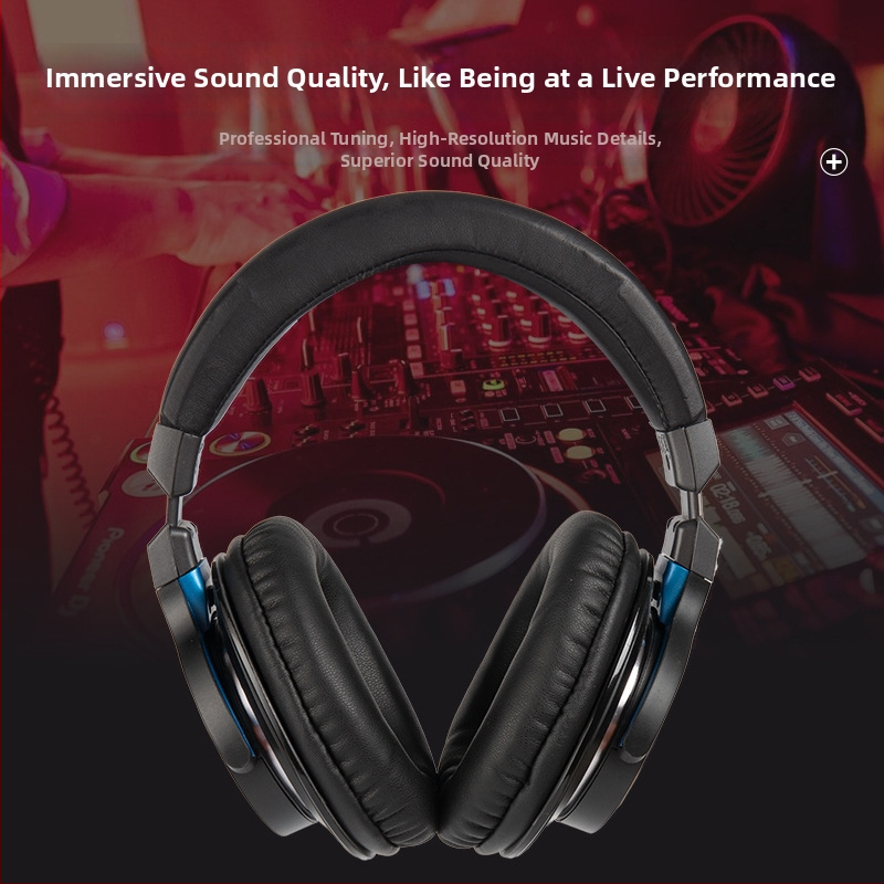 Vadu DJ monitoringa ausiņas ar 50 mm skaļruņiem, 32 Ω pretestība, 3,5 mm spraudnis, 3 m kabelis, saliekamās