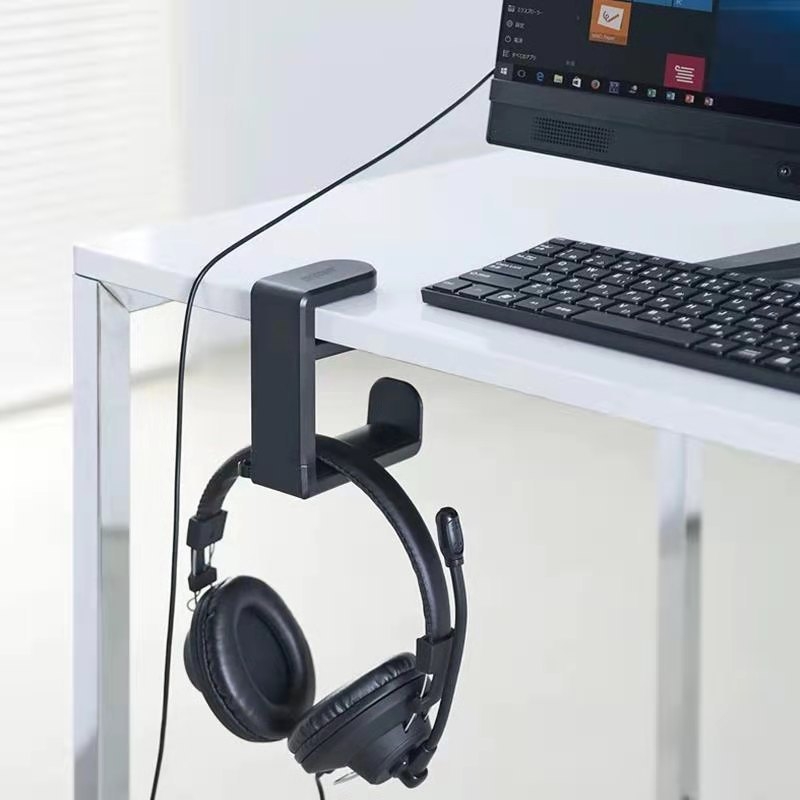 Držač za slušalice, model K-805, s rotacijom od 360°, ugradnja bez bušenja, kompatibilan s univerzalnim slušalicama.