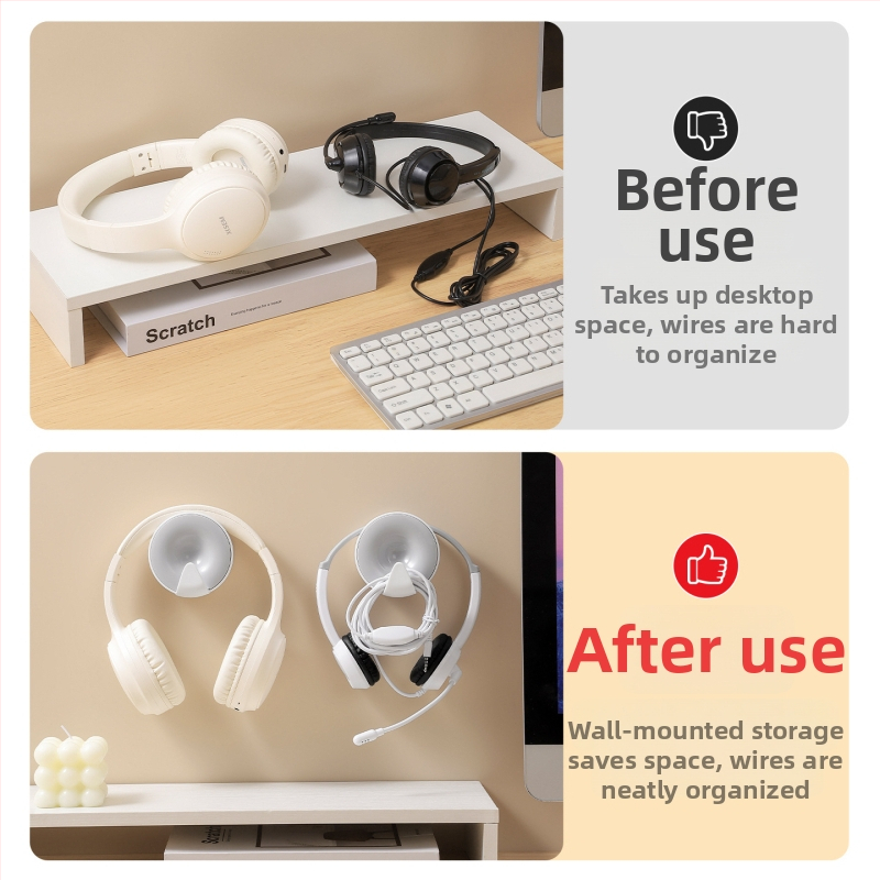 Στήριγμα ακουστικών τοίχου — αποθήκευση ακουστικών τύπου over-ear, μοντέλο Headphone wall mount, βάρος 45 g