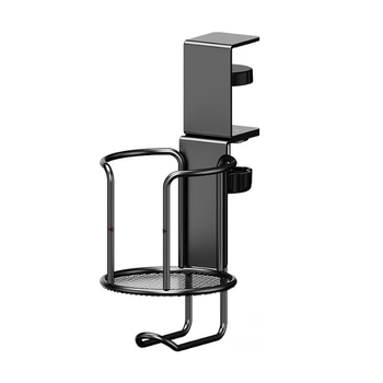 Držač čaše za radno mjesto i organizator s kukom, metalni, moderni minimalistički stil, montaža kuka, višenamjenski, bez bušenja, 1 razina