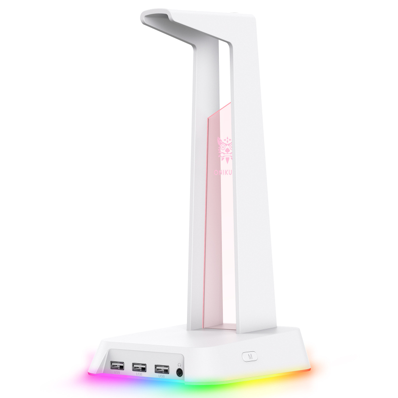 Stalak za slušalice za stol ST-2, aluminijska legura + silikon, RGB osvjetljenje USB, kabel duljine 1,5 m
