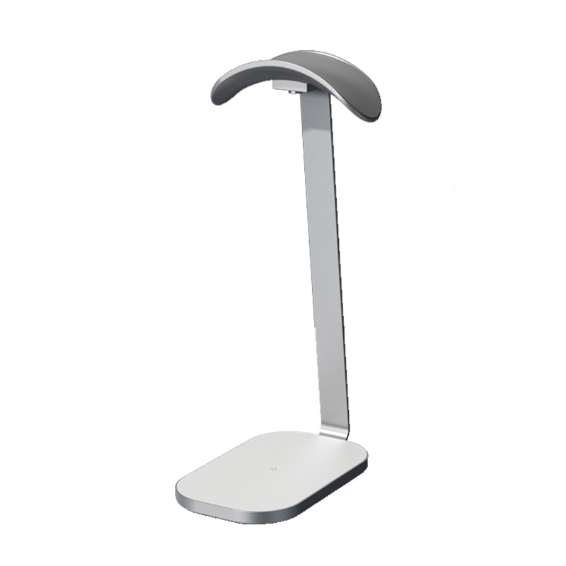 Stalak za slušalice na stolu s bežičnim punjenjem, aluminijska legura + silikon, model X3