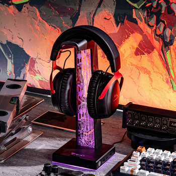Piifox RGB držač za slušalice za gaming i telefon s USB hubom i docking stanicom za PS5