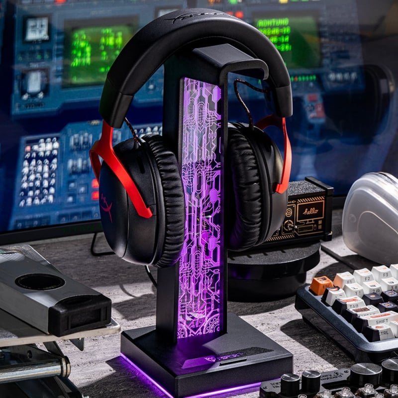 Piifox RGB držač za slušalice za gaming i telefon s USB hubom i docking stanicom za PS5