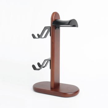 Stativ pentru căști de birou, din lemn de nuc, pentru afișare și depozitare căști de gaming