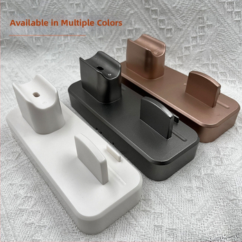 3-in-1 įkrovimo pagrindas su kabelių saugykla – skirtas iPhone, Apple Watch, išmaniajam telefonui ir ausinėms – TPU, paprastas stilus