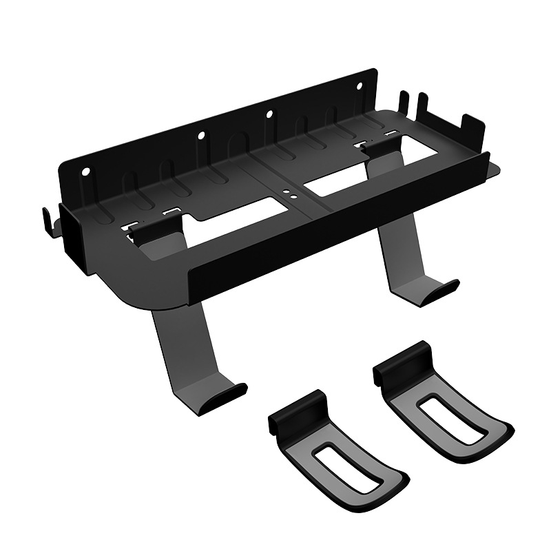 PS5 Suport de perete pentru PS5 Pro/Slim/PS5 – Metal+ABS, 455 g; Spațiu de depozitare pentru controlere, ochelari VR și căști