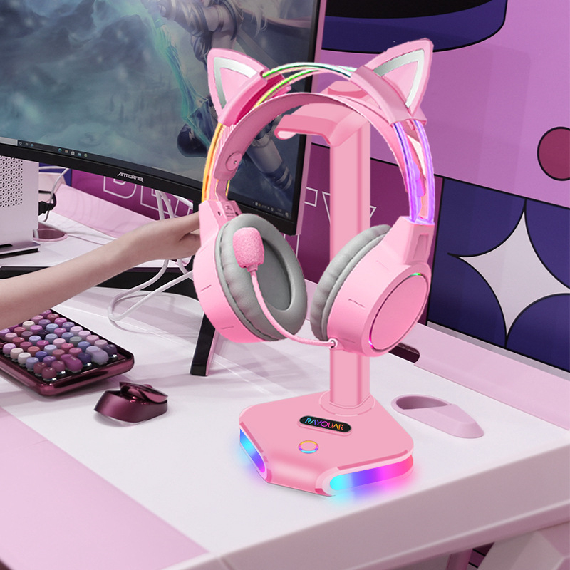 RGB osvijetljeni stolni držač za slušalice