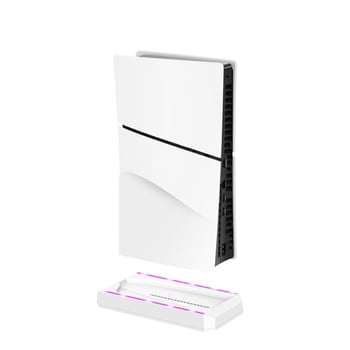 Stojan pre PS5 Slim s podstavcom, držiakom na ovládač a háčikom na slúchadlá, viacúrovňové RGB osvetlenie