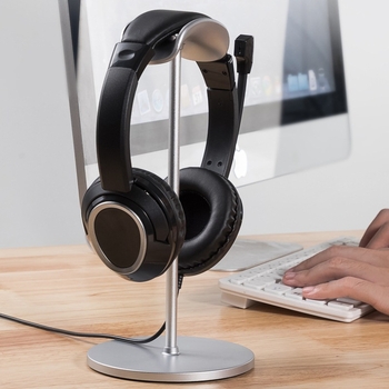 Поставка за слушалки за бюро от метална сплав – алуминиева сплав и силиконова повърхност – модел Z25