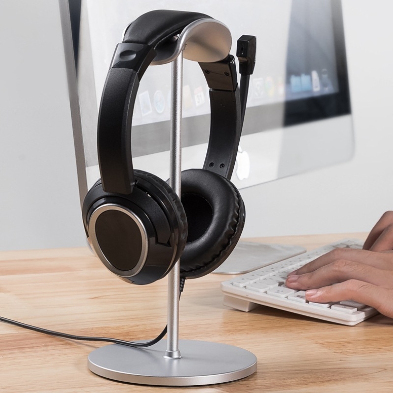 Поставка за слушалки за бюро от метална сплав – алуминиева сплав и силиконова повърхност – модел Z25