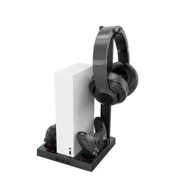 ipega bază de răcire multifuncțională X Series S pentru Xbox Series S, cu suport pentru căști și stație de încărcare pentru baterii/controlere duale