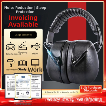 Protecție auditivă cu bandă pentru cap, reducere zgomot; spumă ABS densă; căptușeală din spumă densă; purtare cu banda; potrivit pentru muncă, învățare și odihnă