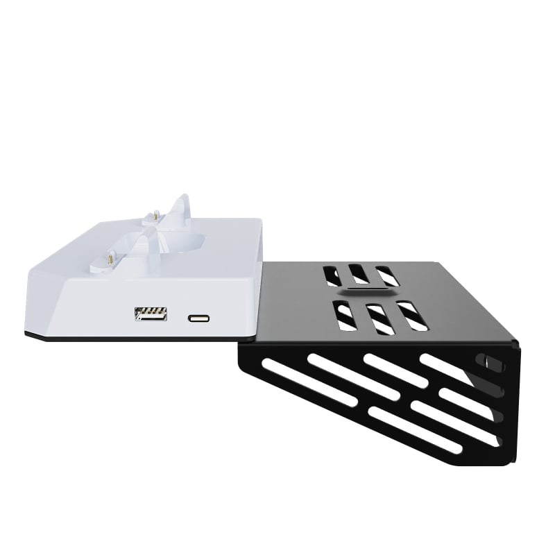 Zidni držač za PS5 Slim/PS5 Pro s dockingom za punjenje i držačem za slušalice, USB-C sučelje, ABS materijal
