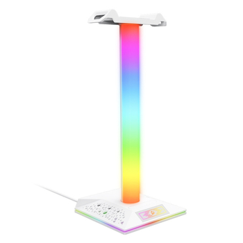 EB05 RGB osvijetljena stolna držač za slušalice, USB hub, silikon