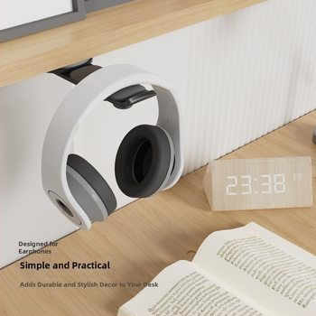 Darbalaušio ausinių laikiklis su 360-degree pasukamu laikikliu ir kabelių laikymu, lydinio medžiaga, universalus stilius