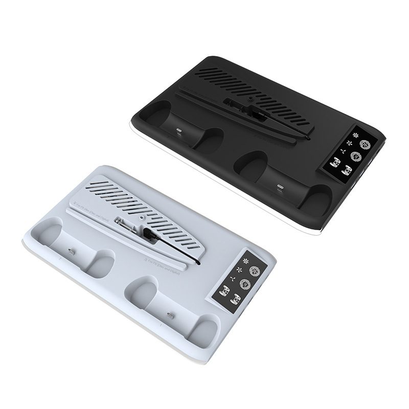 Univerzalni stalak za hlađenje PS5 Pro/Slim s RGB osvjetljenjem, punjač za kontroler i vješalica za slušalice