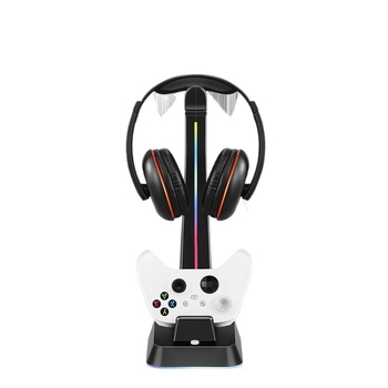 Punjački stalak za PS5/PS4/XSX/Switch Pro kontroler s držačem slušalica i RGB osvjetljenjem