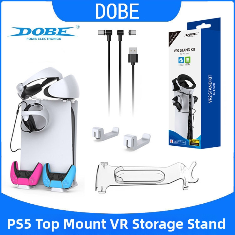 DOBE PS5 VR horný stojan na uloženie s magnetickým TYPE-C 2-v-1 nabíjacím setom pre slúchadlá a ovládače