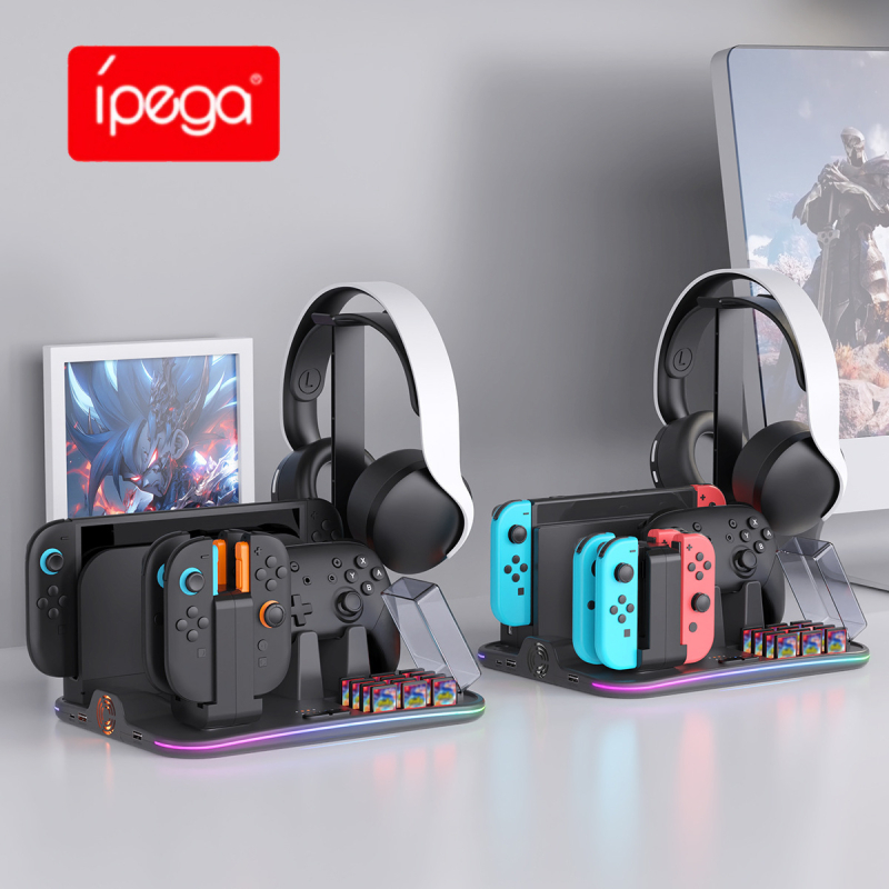 Switch 2 baza za hlađenje i punjenje s držačem za kartice igara i kontrolere, USB sučelje, ABS materijal, težina 633 g
