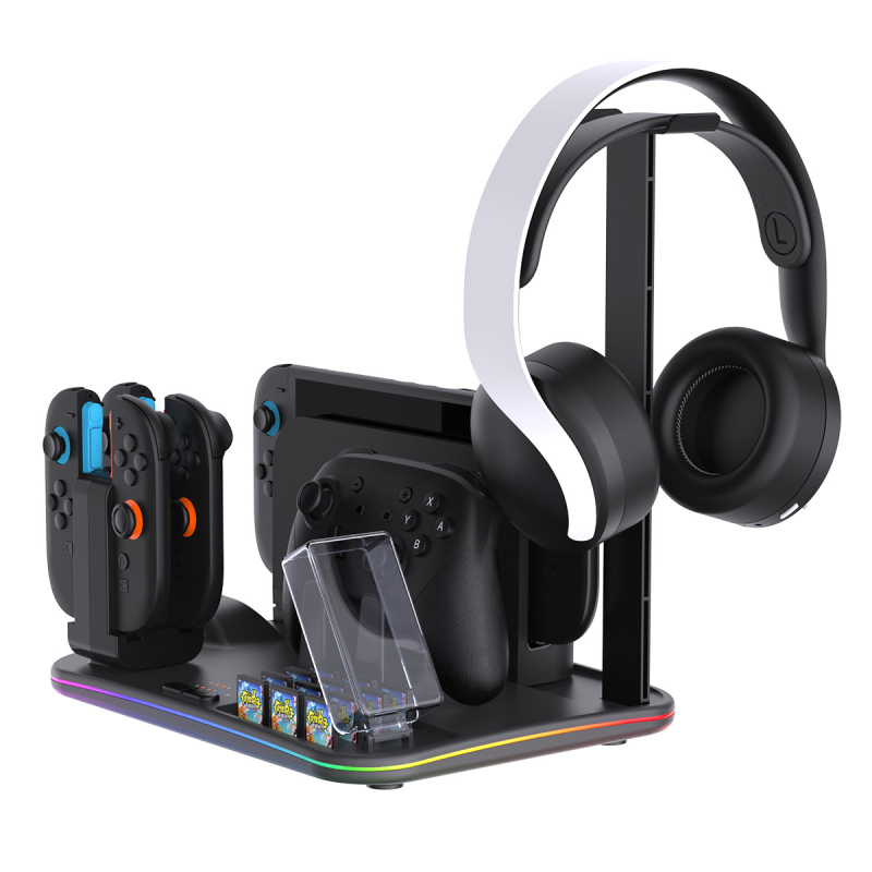 Switch 2 baza za hlađenje i punjenje s držačem za kartice igara i kontrolere, USB sučelje, ABS materijal, težina 633 g