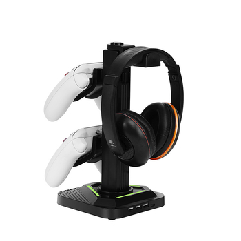 Genetic Xbox Series X kontroller fejhallgató tároló állvány RGB-vel, USB-C, ABS anyag