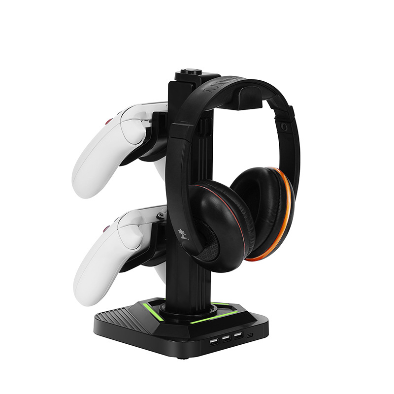 Genetic Xbox Series X kontroller fejhallgató tároló állvány RGB-vel, USB-C, ABS anyag