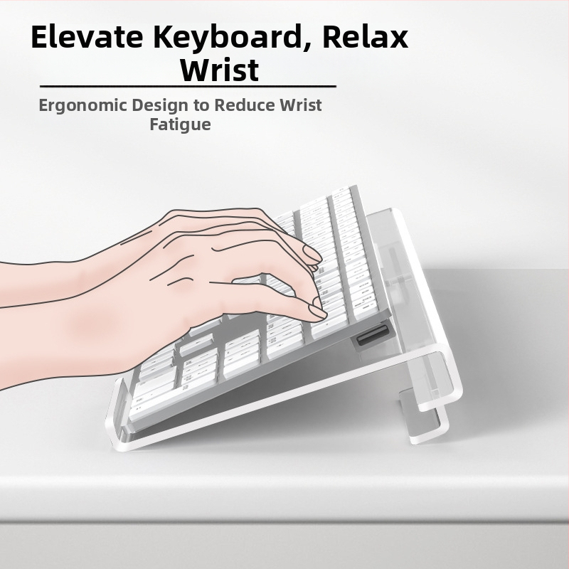 Darba galda tastatūras statīvs, ergonomisks Z formas, paaugstināts slīpums (Universālā saderība, antislīdējošs, modelis 240208)