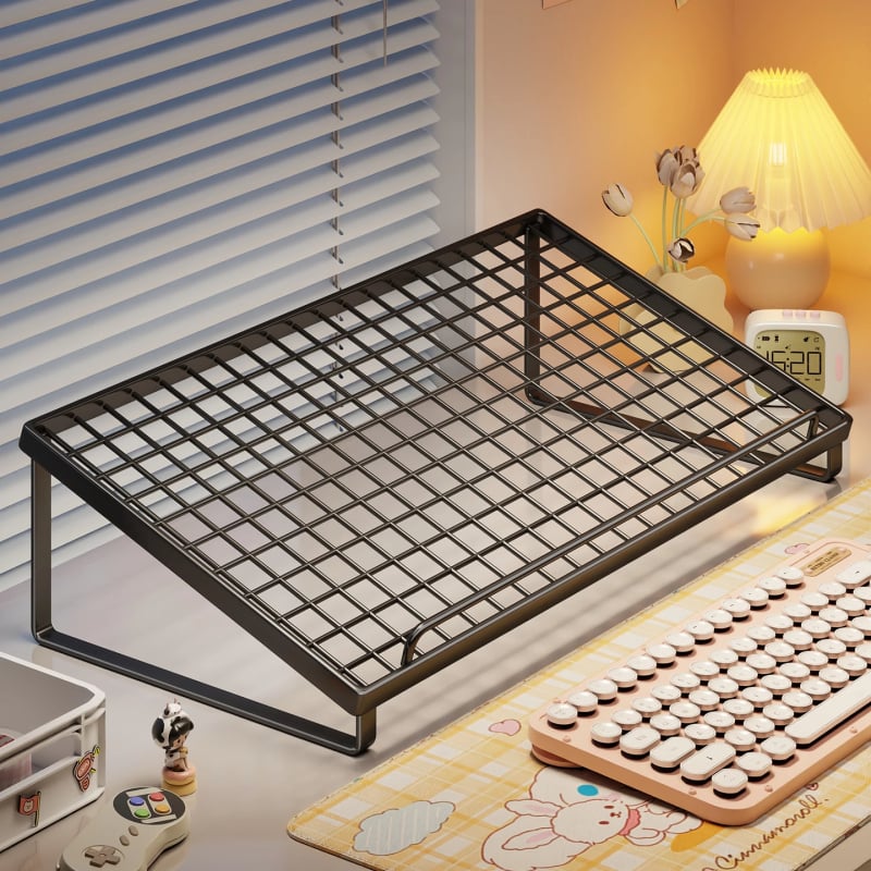 Datora galda statīvs – salokāms, pārnēsājams, ar paceltu pamatu un tastatūras plauks