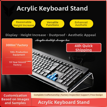 Akrilo klaviatūros laikiklis, be gręžimo, rėmas klaviatūrai, pakėlimas ir pasukimas, modelis Zz03