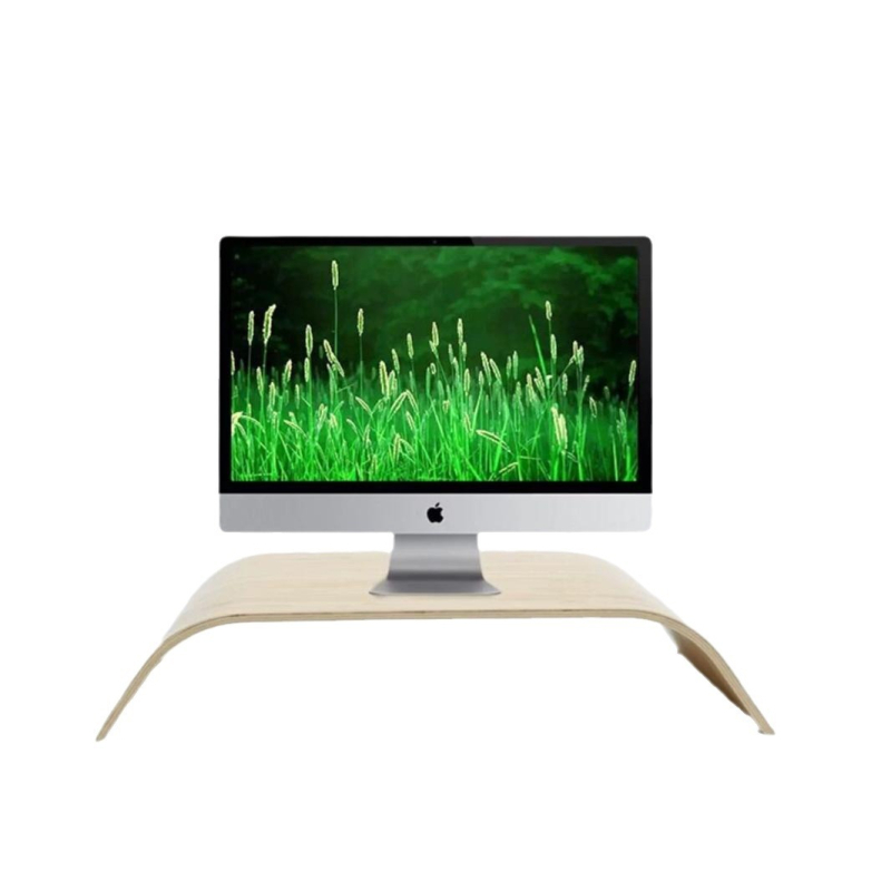 Drvena podrška za LCD monitor s prostorom za tipkovnicu, jednostupanjski stolni nosač, moderan minimalistički stil