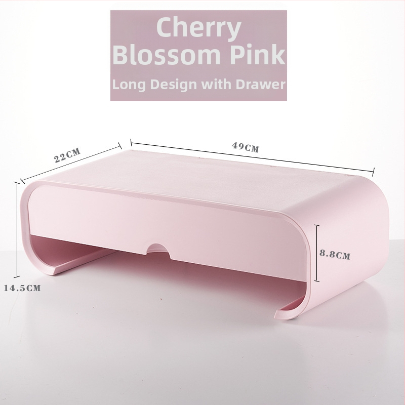 Suport monitor cu sertar și suport pentru tastatură pentru montare pe birou (Material: PP; Multifuncțional; Instalație pe birou; 1 nivel; Organizare birou)