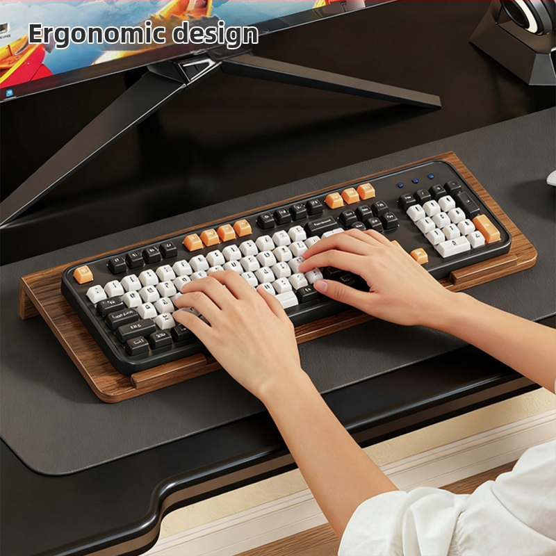 Puidust klaviatuuritugi, lauakõrgendustugi, töölauda riiul