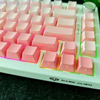 Taoyao capace de taste gravate lateral gradient translucide, set complet de 133 taste, ABS material, compatibile cu tastaturi 68/75/87/98/108, garanție de 1 an