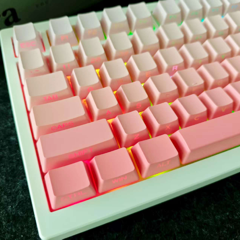 Taoyao capace de taste gravate lateral gradient translucide, set complet de 133 taste, ABS material, compatibile cu tastaturi 68/75/87/98/108, garanție de 1 an