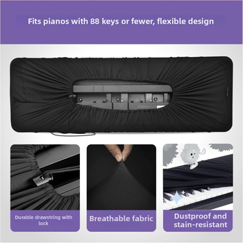 Kryt na klavír proti prachu, flanelový materiál, model LSP-V01, prachu odolný, vodeodolný, proti znečisteniu, univerzálne pre klávesové nástroje