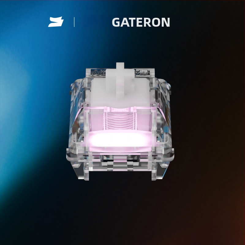 Gateron Jade Air magnētiska tastatūras slēdzis ar caurspīdīgu korpusu, aizvērta apakšdaļa, HiFi skaņa spēlēm