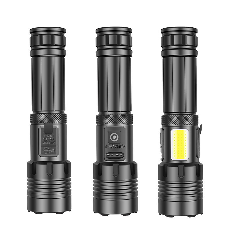 LED baterijska svjetiljka s XHP70 i COB LED, prilagodljiv zum, 20W, 2500 mAh punjiva baterija