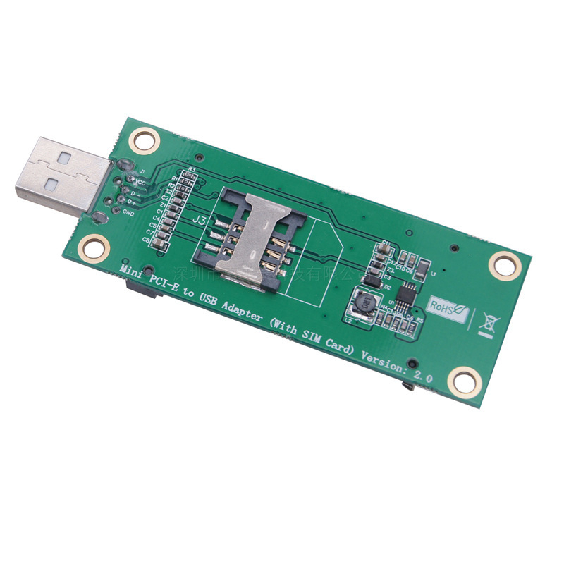 Mini PCIe към USB 2.0 адаптерна платка за 3G/4G модули със SIM/UIM държател — Модел MCA630, USB 2.0 интерфейс