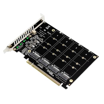 NVMe M.2 adapter kartica za četiri NVMe pogona, bakreno jezgro, brzina prijenosa 300 MB/s, tip: adapter kartica