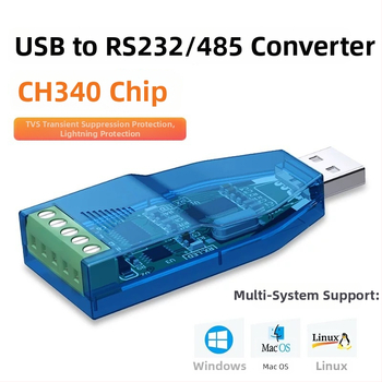 USB към RS232 серий адаптер — двупосочен конвертор, USB 2.0 интерфейс, CH340 чип, 9600 бод