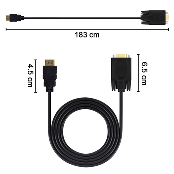 HDMI към VGA адаптер кабел със CS5210 чип, медно ядро